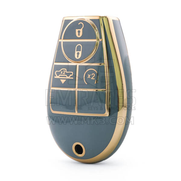 Housse Nano de haute qualité pour clé télécommande Dodge 4 boutons couleur grise Dodge-A11J4A