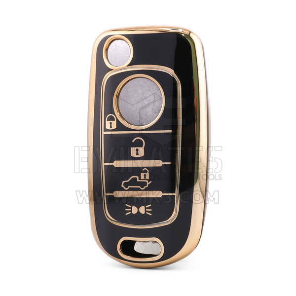 Funda nano de alta calidad para llave remota Fiat de 4 botones, color negro FIAT-C11J4B