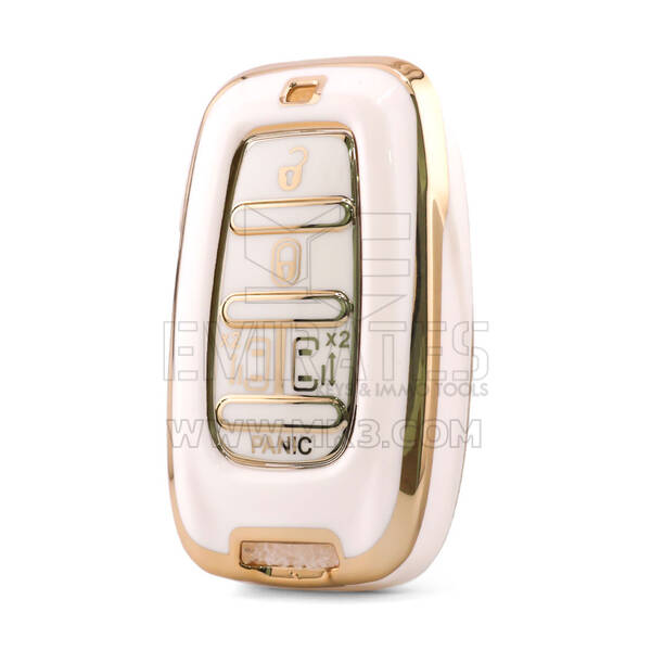 Housse de protection Nano de haute qualité pour clé télécommande Chrysler 5 boutons couleur blanche CRSL-B11J5