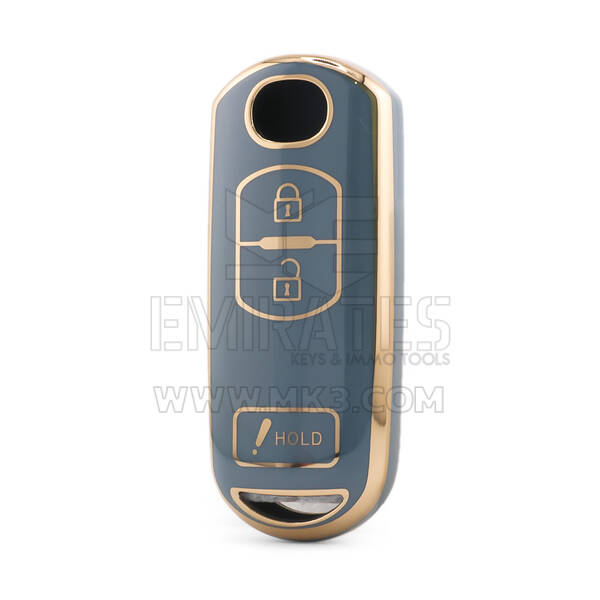 Nano High Quality Cover For Mazda  Remote Key 3 Button Gray Color MZD-A11J3B