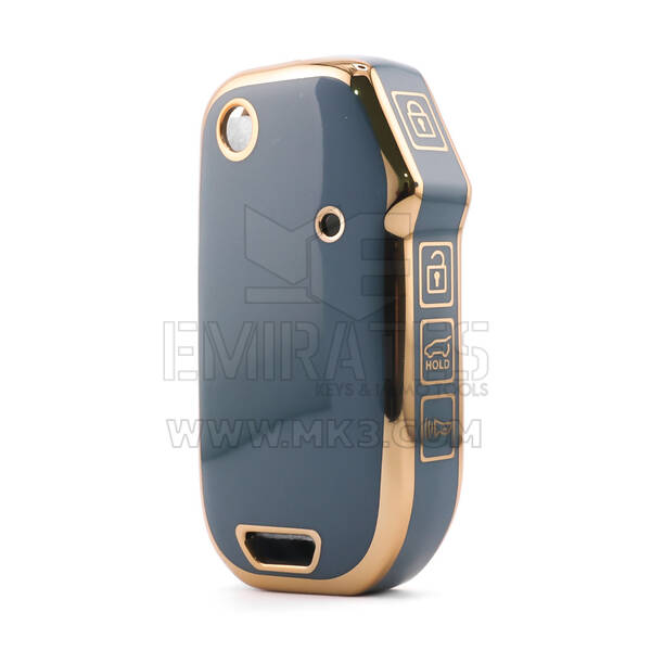 Nano High Quality Cover For Kia Remote Key 4 Button Gray Color KIA-T11J4