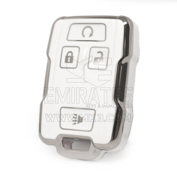 Funda nano de alta calidad para mando a distancia GMC de 4 botones, color blanco, marco plateado, GMC-B11Y