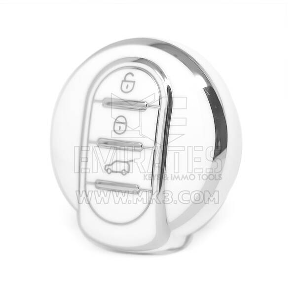 Nano High Quality Cover For Mini Remote Key 3 Button White Color Silver Frame BMW-C11Y3