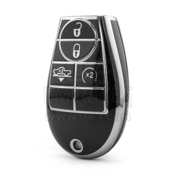 Нано Высококачественный Чехол Для Дистанционного Ключа Dodge 4 Кнопки Черный Цвет Серебряная Рамка Dodge-A11Y4A