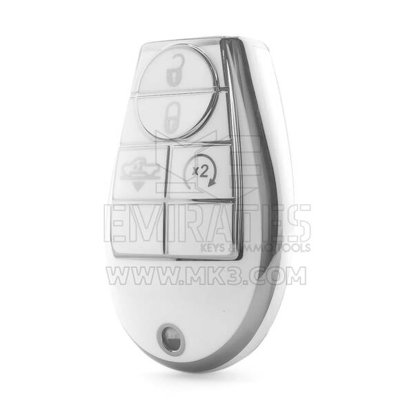 Нано Высококачественный Чехол Для Дистанционного Ключа Dodge 4 Кнопки Белый Цвет Серебряная Рамка Dodge-A11Y4A