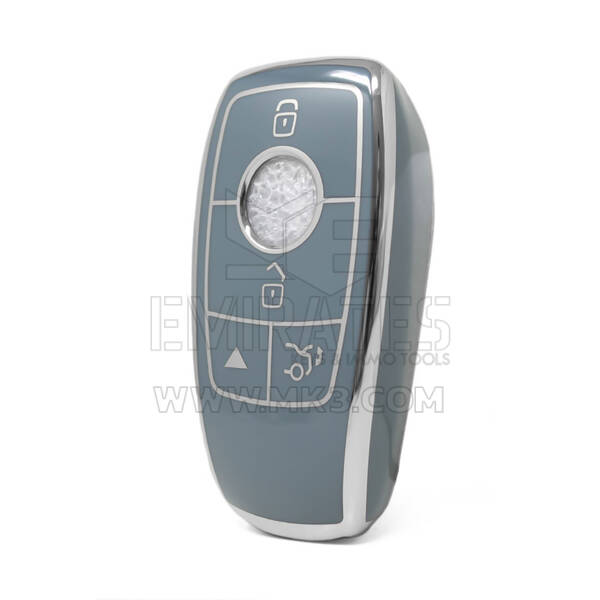 Nano High Quality Cover For Mercedes Remote Key 4 Button Gray Color Silver Frame Benz-B11Y4