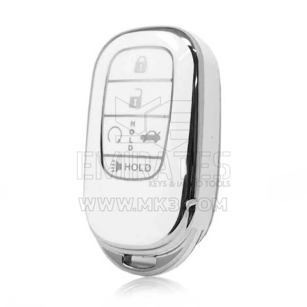 Coque Nano haute qualité pour télécommande Honda 5 boutons, cadre argenté, couleur blanche, HD-G11Y5