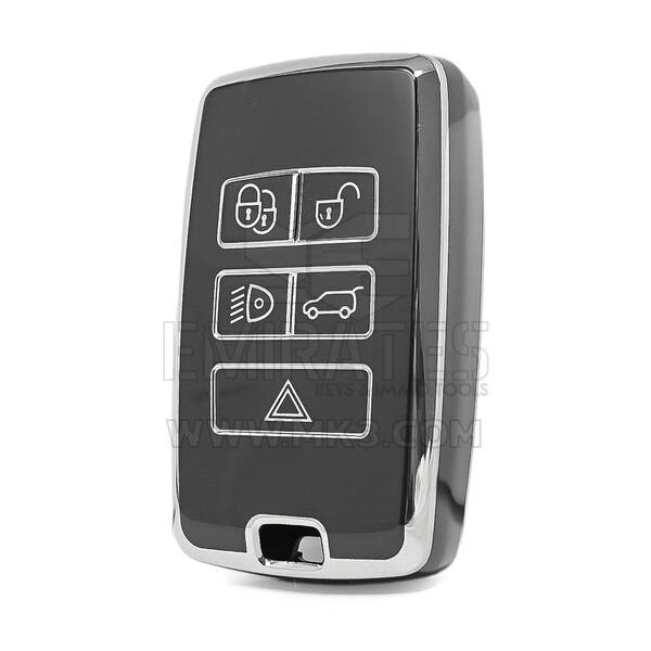 Coque Nano haute qualité pour télécommande Land Rover 5 boutons, couleur noire, cadre argenté LR-B11Y