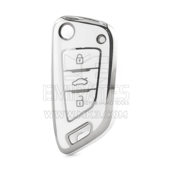Nano High Quality Cover For Xhorse Remote Key 3 Button White Color Silver Frame XH-A11Y