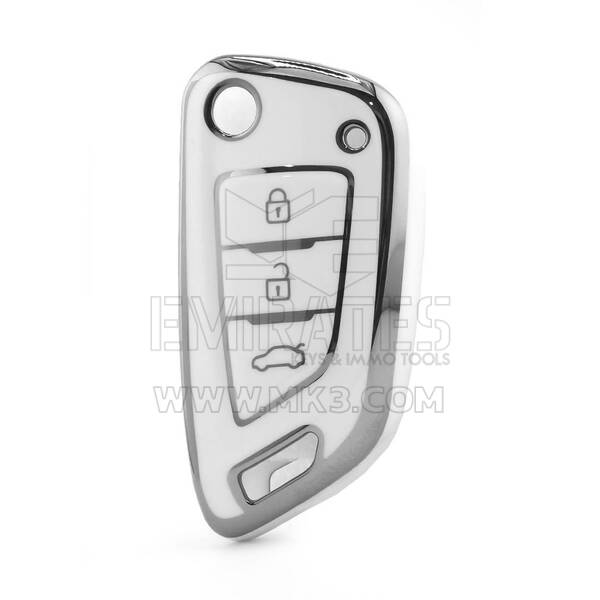Nano High Quality Cover For Xhorse Remote Key 3 Button White Color Silver Frame XH-B11Y