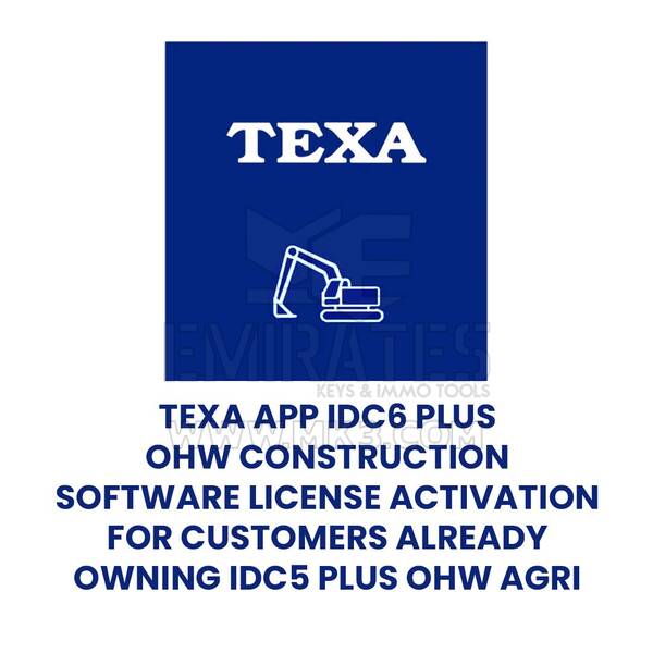 TEXA APP  IDC5 PLUS OHW CONSTRUCTION software license activation for customers already owning IDC5 PLUS OHW AGRI