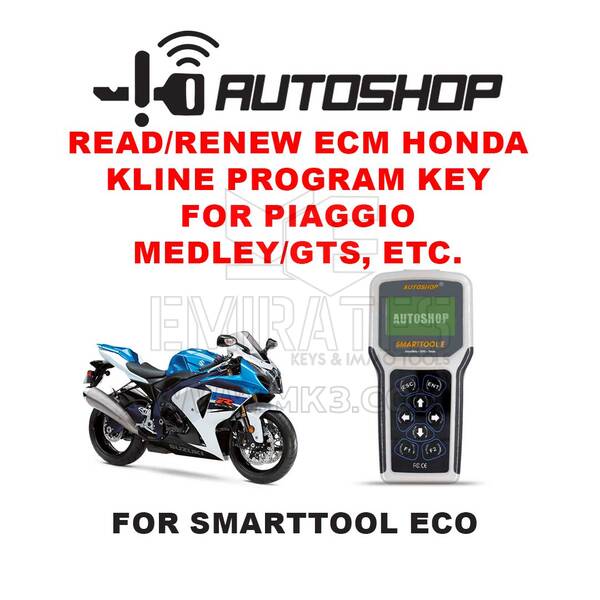 Autoshop Read / Renew Ecm Honda Kline Program Key For Piaggio Medley / Gts, Etc. For Smarttool ECO