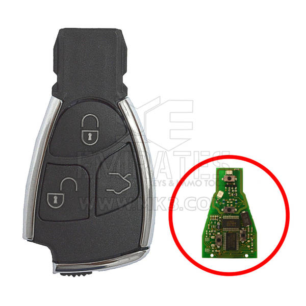 Guscio Chiave Telecomando Mercedes Nero Piccolo 3 Tasti con Cromo