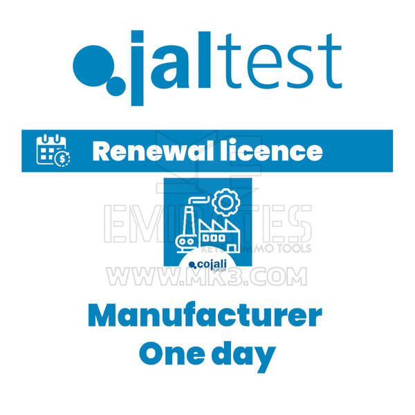 Jaltest 29482 Manufacturer Module - Renewal of licence of use - One day