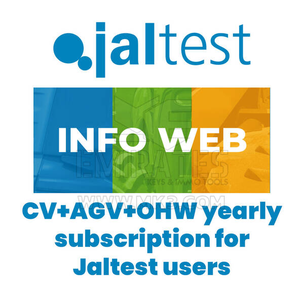 Jaltest 70604040 INFO Web. Assinatura anual CV+AGV+OHW para usuários Jaltest