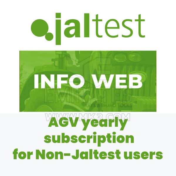 Jaltest 70604011 INFO Web. Assinatura anual do AGV. Usuários que não são do Jaltest