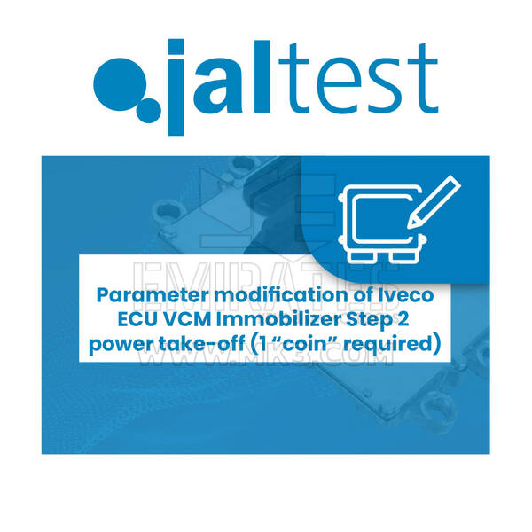 Jaltest JCS - 70810019 Modification des paramètres de la prise de force Iveco ECU VCM Immobilizer Step 2 (1 « pièce » requise)