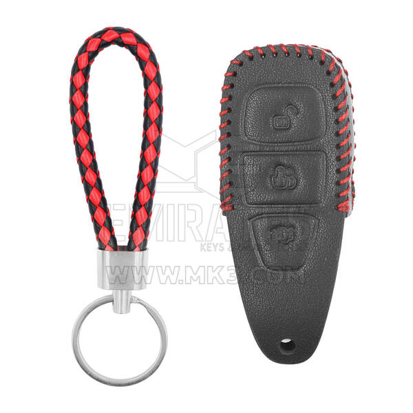 Funda de cuero para Ford Smart Remote Key 3 Botones FD-B