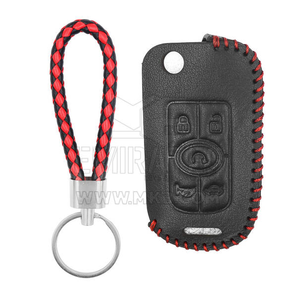 Leather Case For Buick Flip Remote Key 4+1 Buttons BK-H