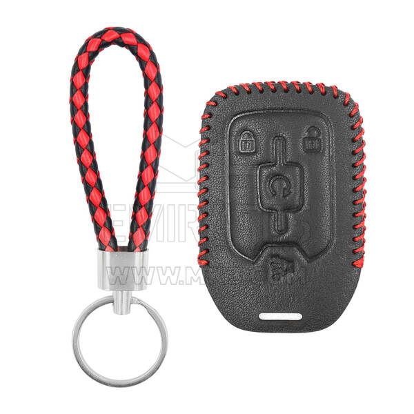 Étui en cuir pour GMC Chevrolet Smart Remote Key 3 + 1 boutons GMC-B