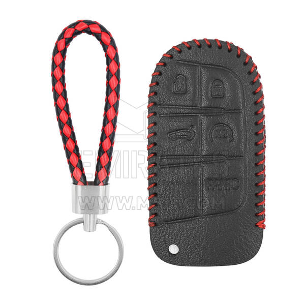 Funda de cuero para llave remota inteligente Jeep 4 + 1 botones JP-G