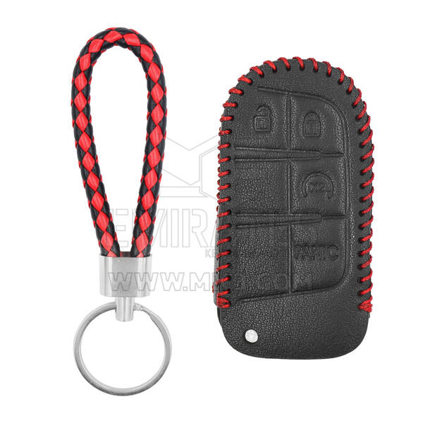 Funda de cuero para llave remota inteligente Jeep 3 + 1 botones JP-H