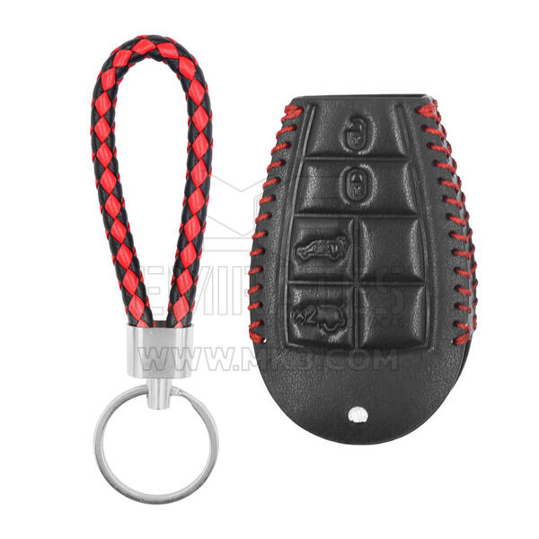Estojo de couro para chave remota inteligente Jeep 4+1 botões JP-O
