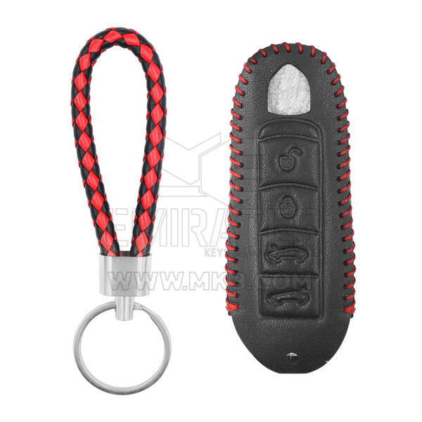 Estojo de couro para Porsche Smart Remote Key 4 botões