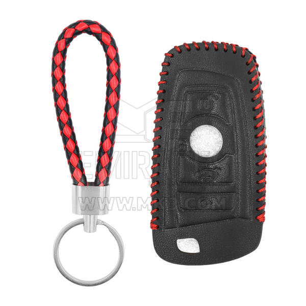 Funda de cuero para BMW CAS4 F Series Remote Key 4 Botones