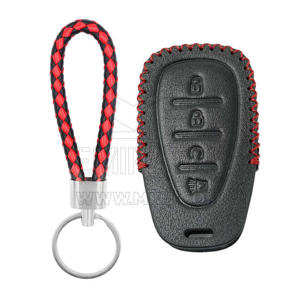 Estojo de couro para Chevrolet Smart Remote Key 4 botões
