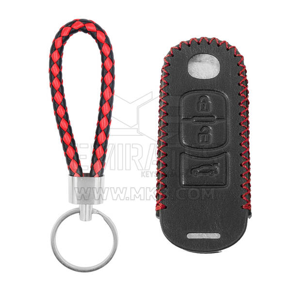 Funda de cuero para llave remota Mazda 3 botones