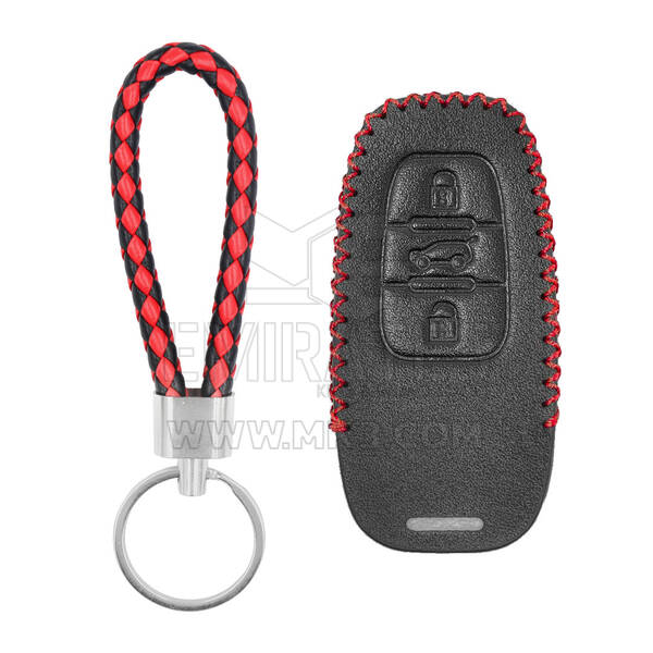 Estojo de couro para Audi Smart Remote Key 3 botões