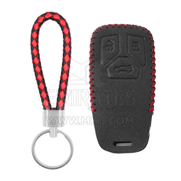 Leather Case For Audi TT A4 A5 Q7 SQ7 Smart Remote Key 3 Buttons