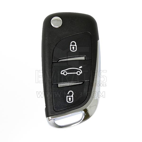 Peugeot Flip Remote Key Shell Chrome 3 botones con soporte de batería modificado