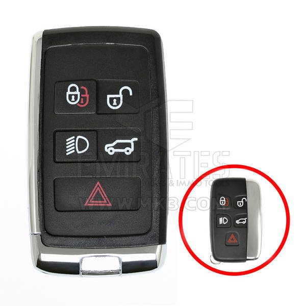 Coque de clé télécommande intelligente modifiée Range Rover, 4 + 1 boutons