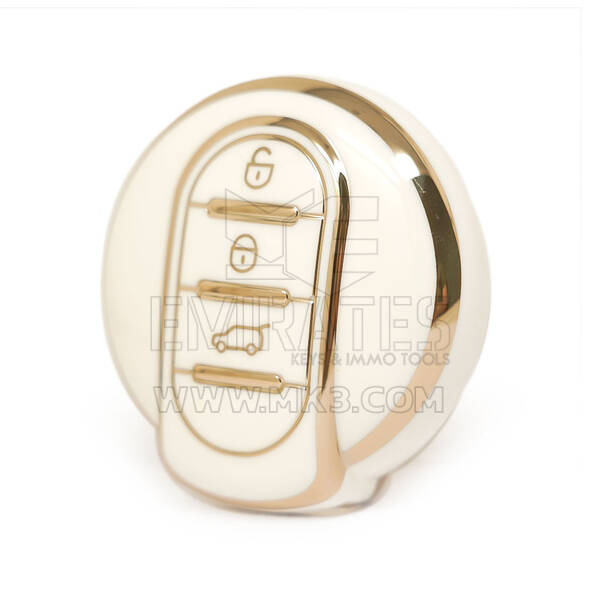 Custodia Nano di alta qualità per chiave telecomando Mini Cooper 3 pulsanti colore bianco
