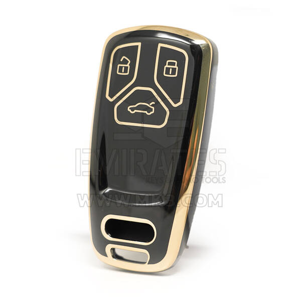 Capa Nano de alta qualidade para Audi TT A4 A5 Q7 SQ7 Smart Key 3 botões cor preta