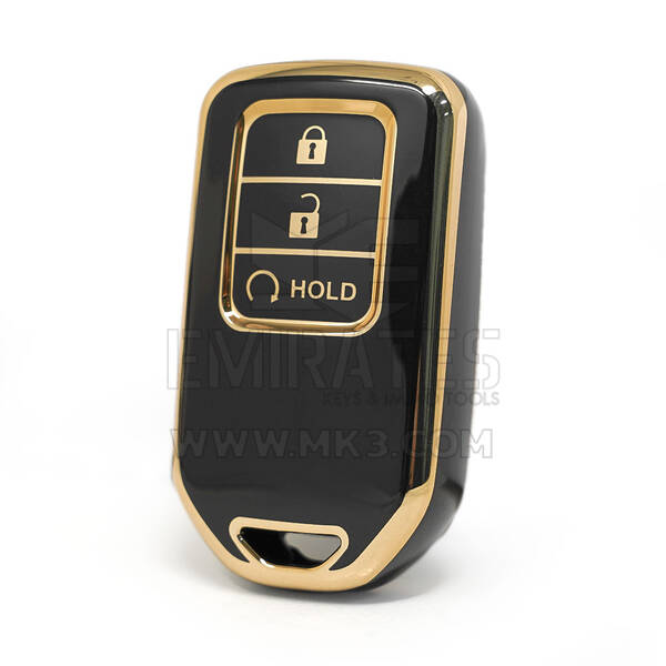 Nano High Quality Cover For Honda Remote Key 3 Buttons Auto Start Black Color