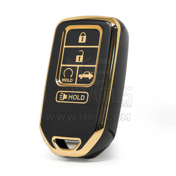 Funda Nano de alta calidad para llave remota Honda 4 + 1 botones Color negro