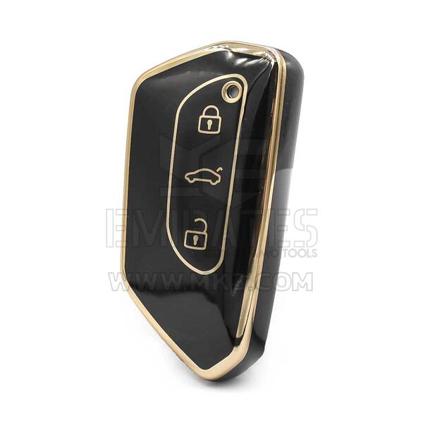 Capa nano de alta qualidade para novo Volkswagen Remote Key 3 botões cor preta