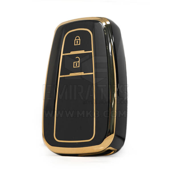 Nano  High Quality Cover For Toyota Prius C-RH Prado Remote Key 2 Buttons Black Color