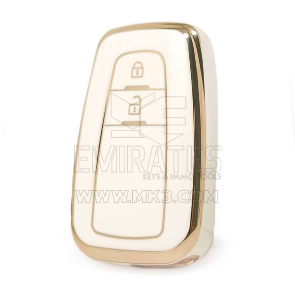 Cover nano di alta qualità per chiave telecomando Toyota Prius C-RH Prado 2 pulsanti colore bianco