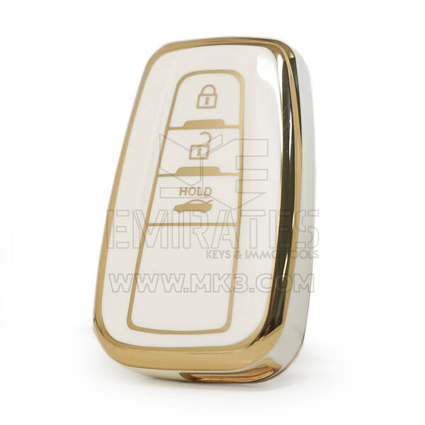 غطاء نانو عالي الجودة لسيارة Toyota RAV4 Corolla Remote Key 3 أزرار لون أبيض