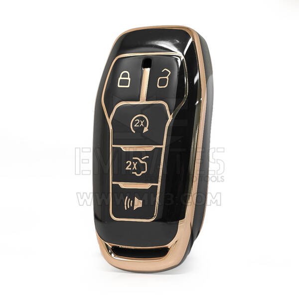 Нано-крышка высокого качества для кнопок Ford Explorer Remote Key 4+1 черного цвета