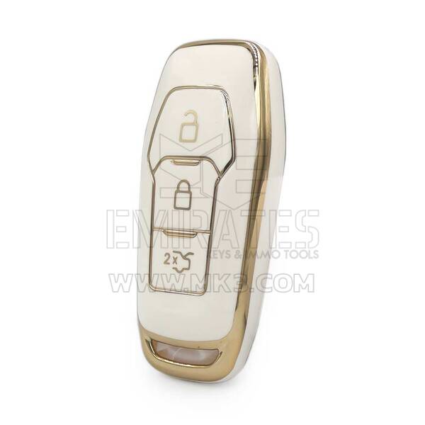 Couverture Nano de haute qualité pour Ford Edge Remote Key 3 boutons couleur blanche