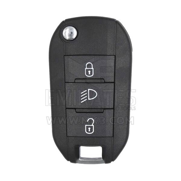 Peugeot Flip Remote Key 3 Button With Light 434MHz chip 4A 9809825177 / 2015DJ2893 / 08454610 / HUF8435