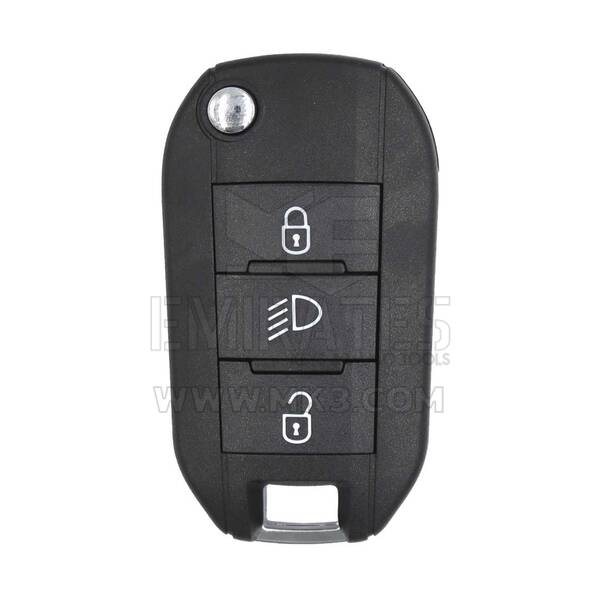 Peugeot Flip Remote Key 3 Botón Con Luz 434MHz chip 4A 9809825177 / 2015DJ2893 / 08454610 / HUF8435