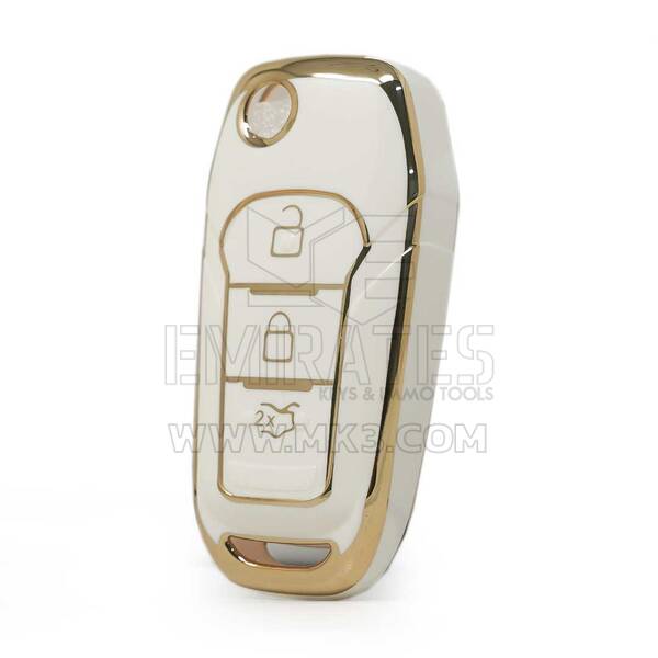 Нано-крышка высокого качества для Ford Fusion Flip Remote Key 3 Buttons White Color