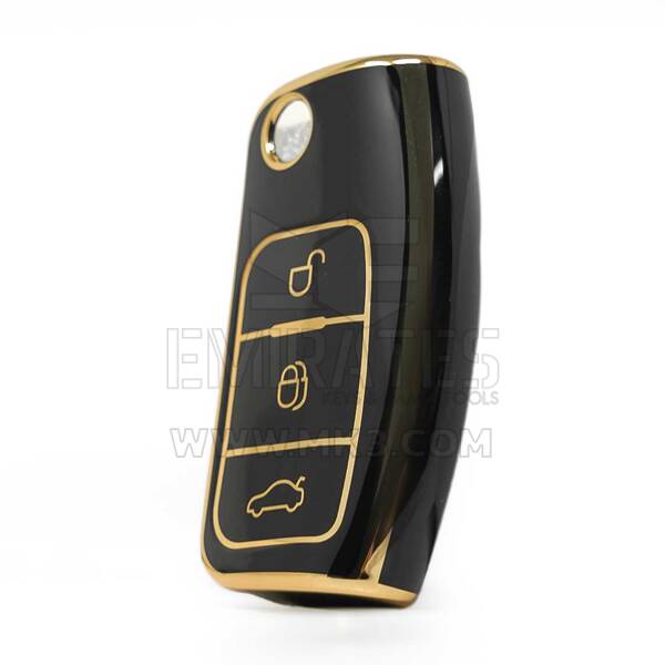 Capa Nano de alta qualidade para Ford Focus Flip Remote Key 3 botões cor preta