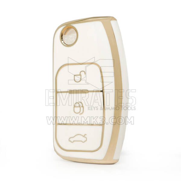 Cover nano di alta qualità per chiave telecomando Ford Focus Flip 3 pulsanti colore bianco